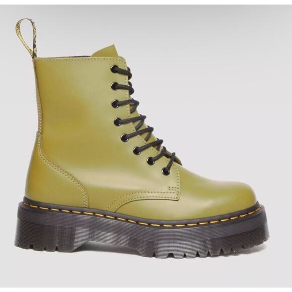 DR . MARTENS JADON BOOT SMOOTH LEATHER PLATFORMS ANTIQUE OLIVE 8 L/ 7 M - Picture 6 of 9